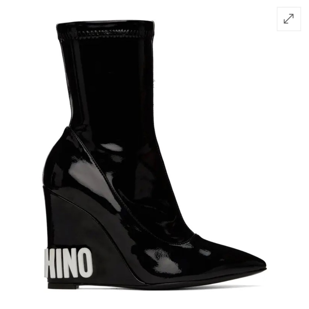 MOSCHINO  Black Wedge Ankle Boots